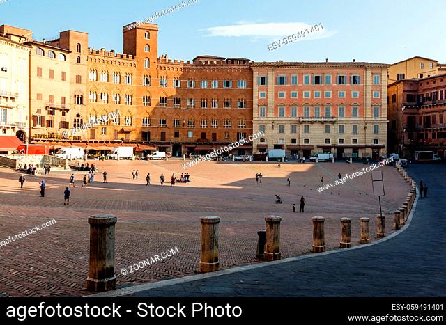 Piazza del Campo, Central Square of Siena, Tuscany, Italy