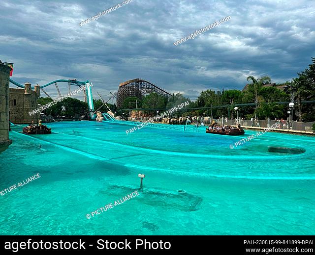 15 August 2023, Baden-Württemberg, Rust: A view of the area of the attraction ""Atlantica SuperSplash"" after an accident on Monday