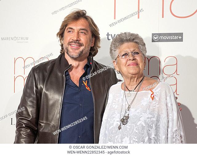 'Ma Ma' photocall at the Cinesa Capitol of Madrid - Arrivals Featuring: Javier Bardem, Pilar Bardem Where: Madrid, Spain When: 09 Sep 2015 Credit: Oscar...