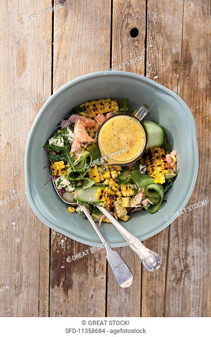 Grilled corn salad with a pineapple dressing