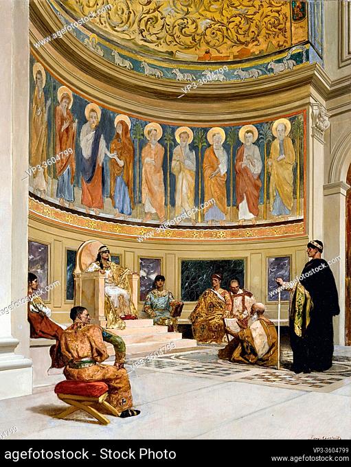 Constant Benjamin - Saint John Chrysostom Exiled by the Empress Eudoxia - French School - 19th Century