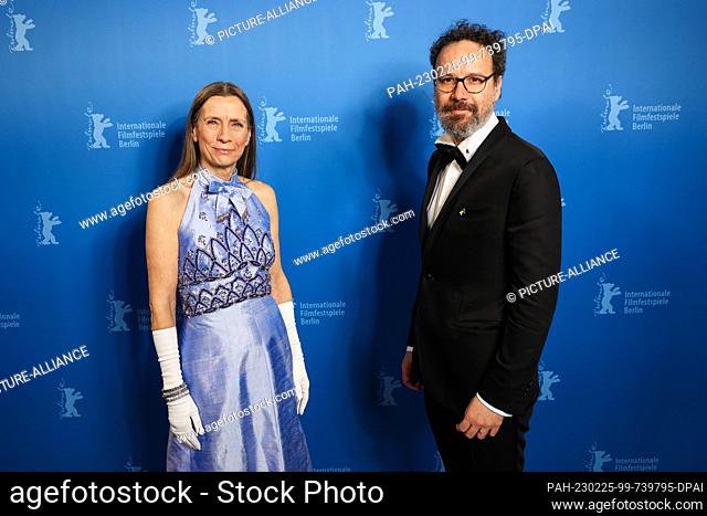 25 February 2023, Berlin: Film producer Mariette Rissenbeek (l), managing director of the Berlinale, and Carlo Chatrian, artistic director of the film festival