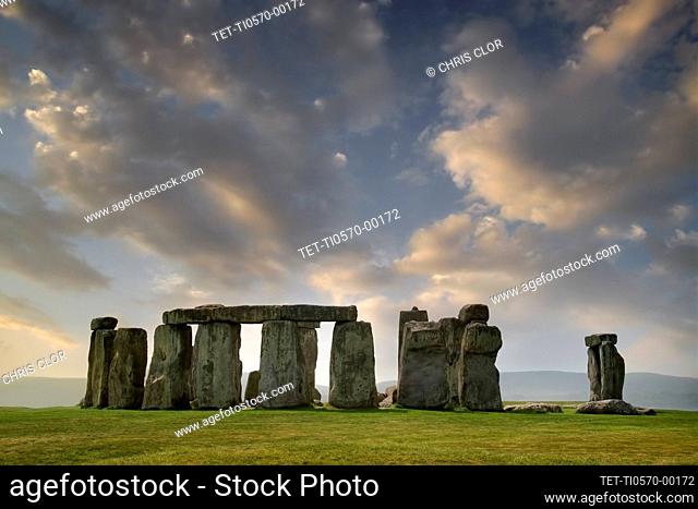 United Kingdom, England, Clouds above Stonehenge