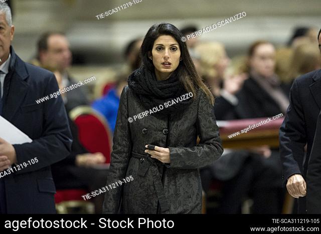Mayor of Rome Virginia Raggi the celebration of Te Deum and First Vespers at St. Peter Basilica, Vatican City, ITALY-31-12-2019