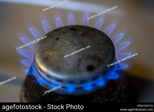 Illustration picture shows Gasvuur Gent a gas hob in a kitchen in Gent on Saturday 12 February 2022. ..BELGA PHOTO NICOLAS MAETERLINCK