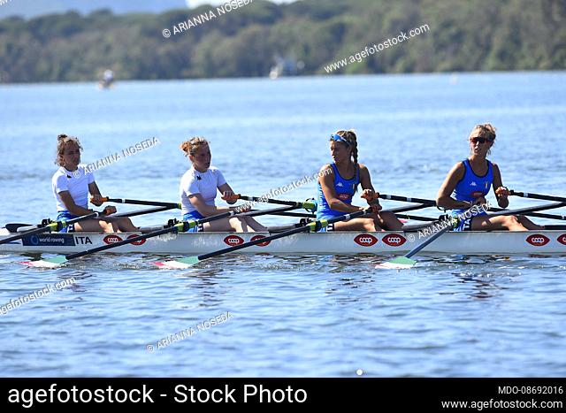 Arianna Passini, Elena Sali, Greta Martinelli, Arianna Noseda during World Rowing Cup. Sabaudia (Italia), June 4th, 2021