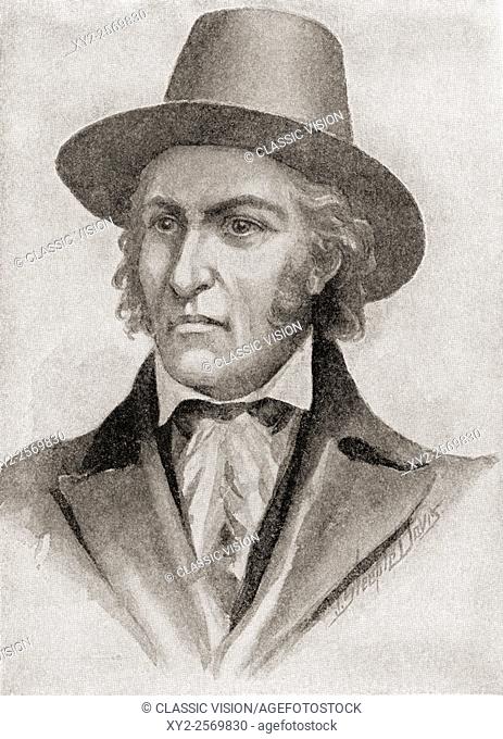 Samuel Chester Reid, 1783 - 1861. Officer in the United States Navy, commander of a privateer during the War of 1812. From The History of Our Country
