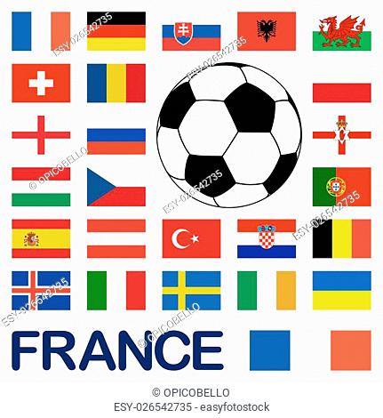 alle flags of national teams of france soccer championship