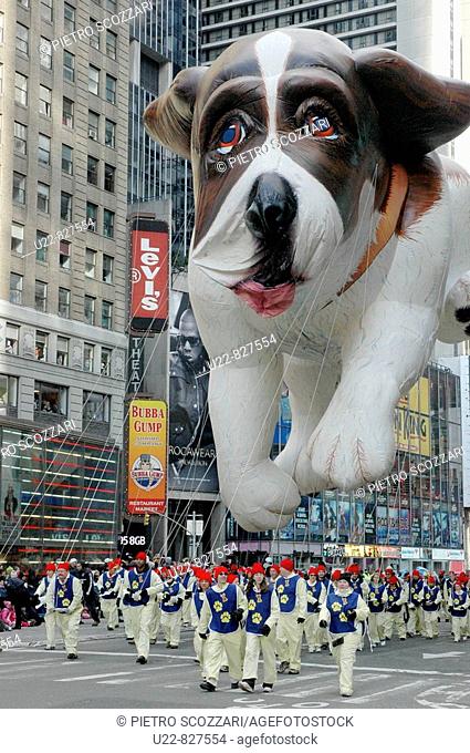 New York City USA, the Macy's parade in Times Square