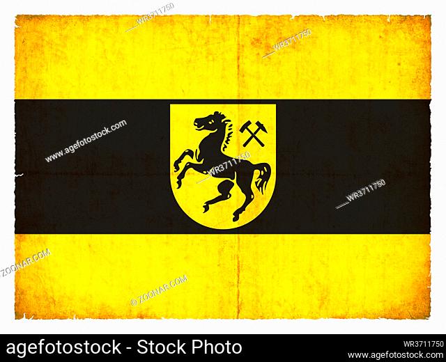 Flag of the German town Herne (North Rhine-Westphalia, Germany) created in grunge style
