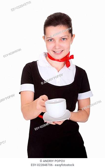 Pretty flight attendant or hostess