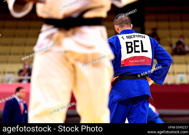 Belgian Toma Nikiforov (blue) and Portugal Jorge Fonseca (White) pictured in action during the round of 16 fight between Belgian Nikiforov and Portugal Jorge...