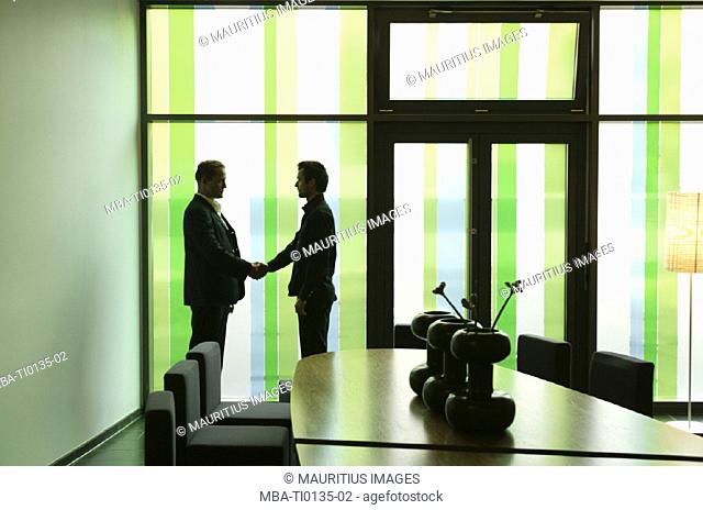 Meeting room, silhouette, businessmen