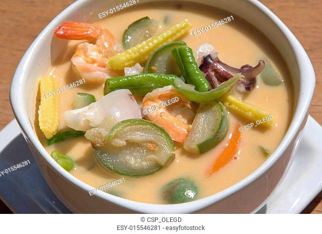 Thai soup with seafood