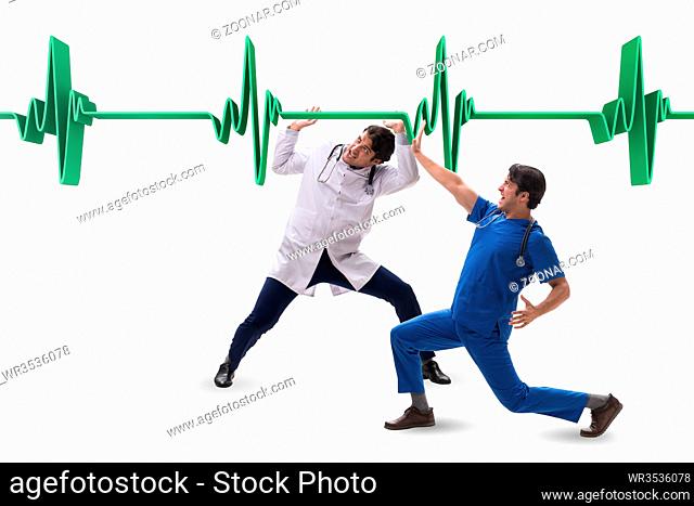 Man doctor in cardiology telemedicine concept
