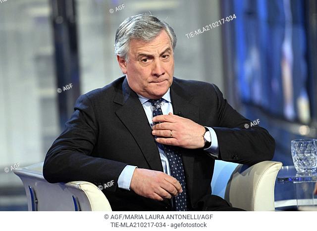 President of European Parliament Antonio Tajani at tv show Porta a porta, Rome, ITALY-20-02-2017