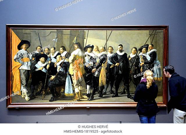 Netherlands, Amsterdam, Rijksmuseum, the Meagre Compagny (1637), painting by Frans Hals and Pieter Code