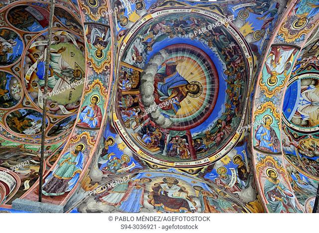 Series of frescoes in the Church of the Virgin in Rila Monastery, Rila mountains, Bulgaria