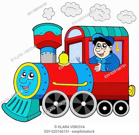Train drawing cartoon Stock Photos and Images | agefotostock