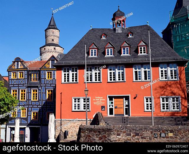 Rathaus, Hexenturm, Bergfried, Das Schiefe Haus, Altstadt, Idstein