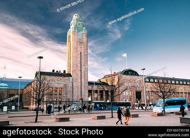 Helsinki, Finland. View Of Helsinki Central Railway Station