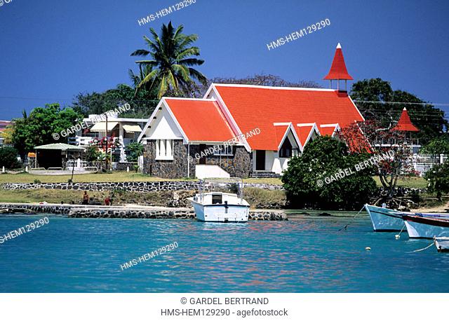 Mauritius Island, Grand Gaube region, Cap Malheureux, Notre Dame de l'Auxiliatrice church