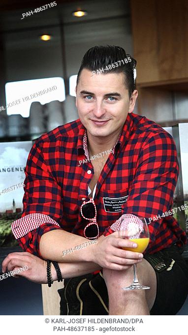 The Austrian musician Andreas Gabalier poses during a press conference in Fuessen, Germany, 16 May 2014. Gabalier presented his new Saturdaynight show 'Gabalier...