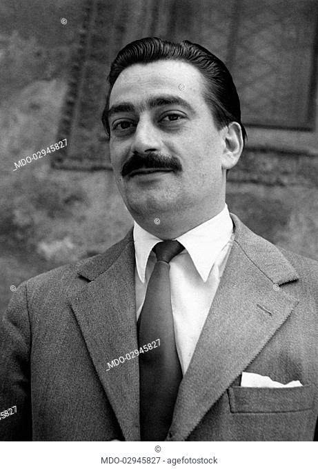 Portrait of Italian partisan and lawyer Pier Luigi Bellini delle Stelle who was in command of the partisans party that arrested Benito Mussolini and fascist...