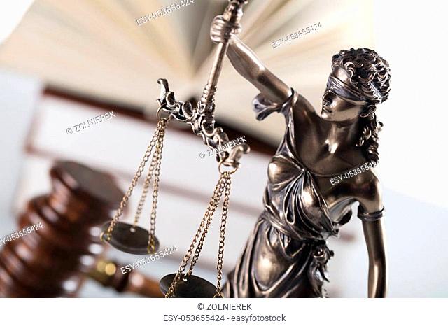 Law symbols isolated on white background