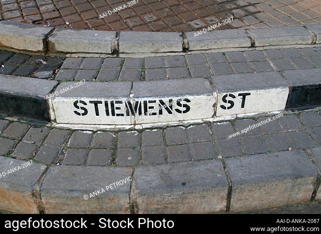 Painted steps on Stiemens Street, Braamfontein, Johannesburg, Gauteng, South Africa