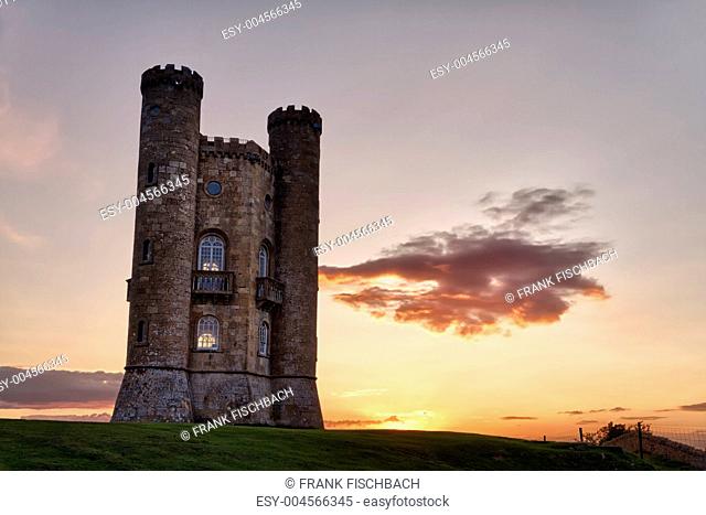 Broadway Tower at sunset Cotswolds, UK