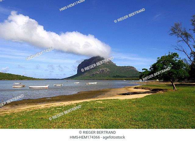 Mauritius island, Morne Brabant from the South coast