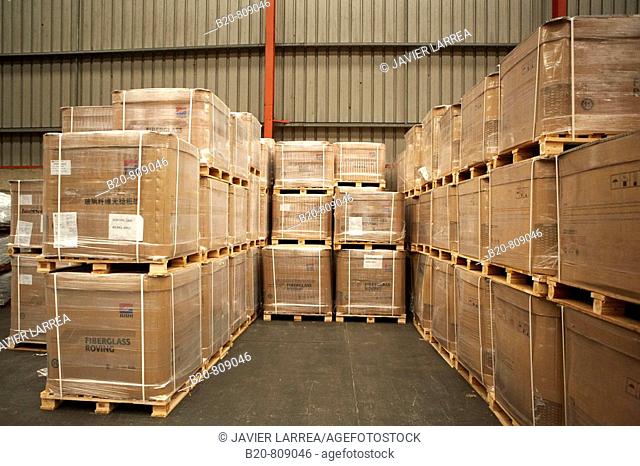 Goods in bonded warehouse. Port of Bilbao, Biscay, Basque Country, Spain