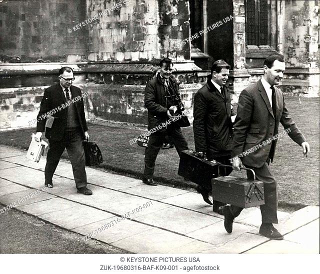 Mar. 16, 1968 - Gang Raid Canterbury Cathedral : A gang broke into Canterbury Cathedral early yesterday and stole antique silver worth ?17, 000
