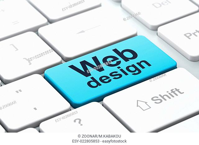 SEO web development concept: Web Design on computer keyboard bac