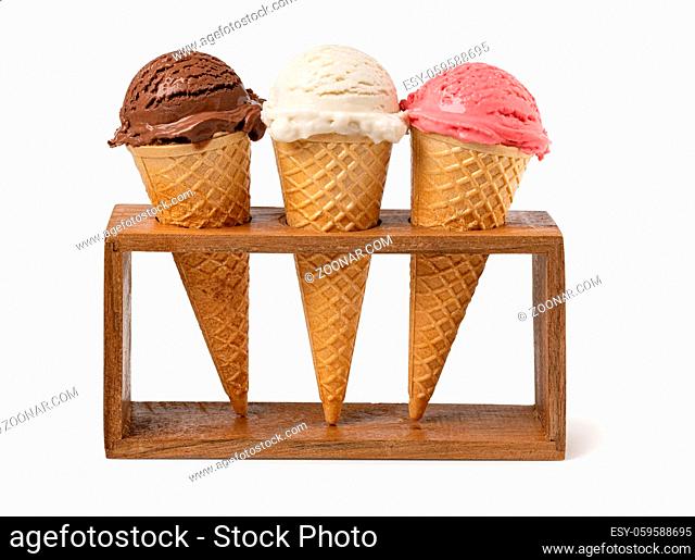 ice cream waffle cone isolated on white background