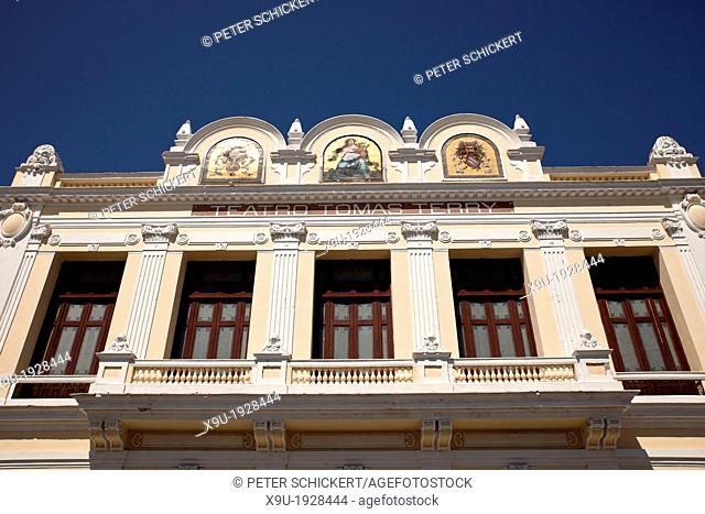 Facade of the Theater Teatro Tomas Terry in Cienfuegos, Cuba, Caribbean