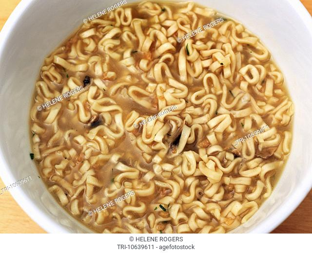 A Bowl Of Chicken And Mushroom Instant Noodles