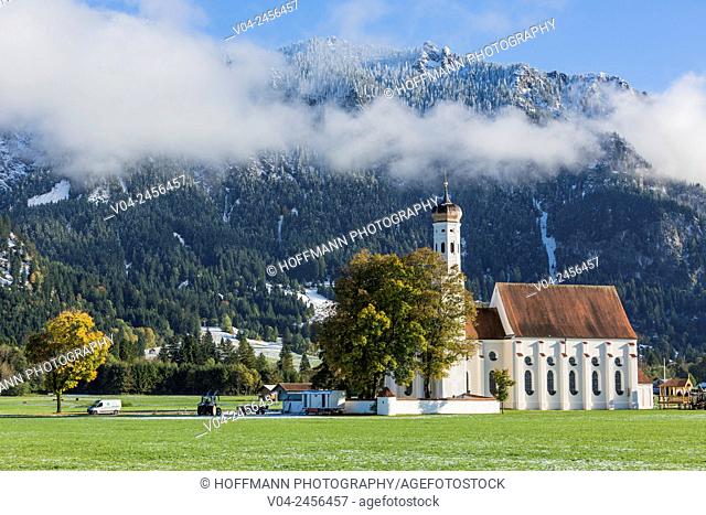Beautiful Pilgrimage Church St. Coloman near Schwangau, Bavaria, Germany, Europe