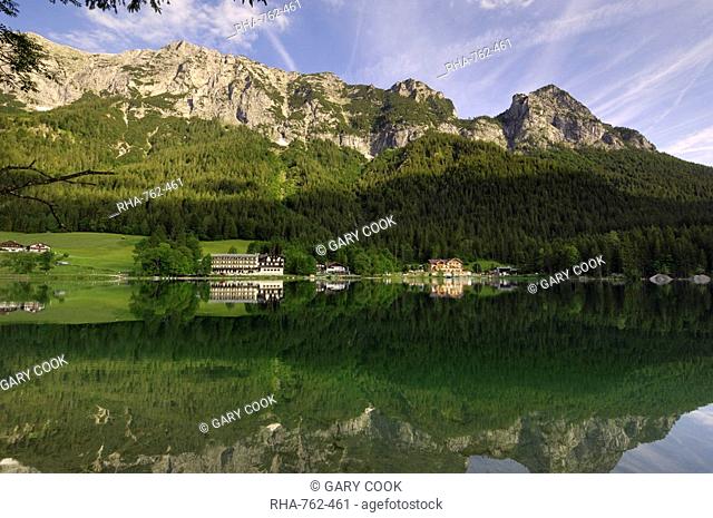 Hintersee lake near Ramsau, Berchtesgaden, Bavaria, Germany, Europe