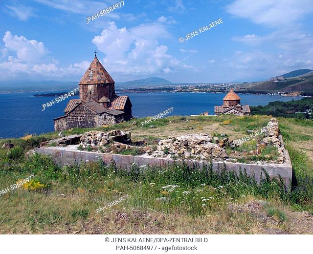 The Sewanawank monastery, founded in 874 at Lake Sewan, Armenia, 24 June 2014. The monastery used to be located on a small island in the lake