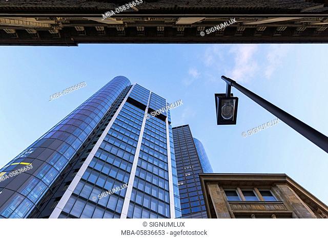 Europe, Germany, Hessia, Frankfurt, financial district, Eurotheum and opposite facade