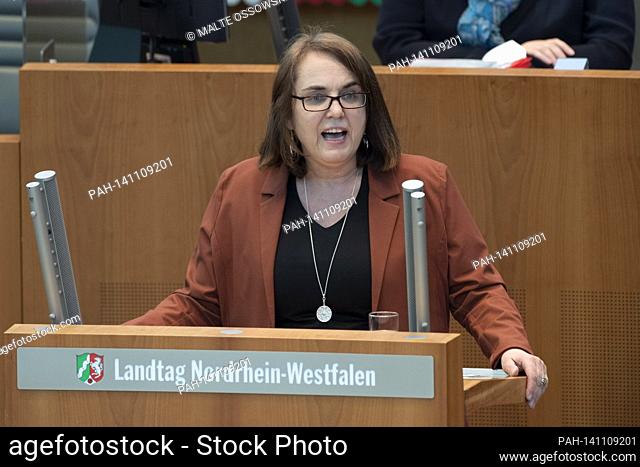 Anja BUTSCHKAU, SPD parliamentary group, during her speech, debate on the results of the conference of the heads of government of the federal states with the...