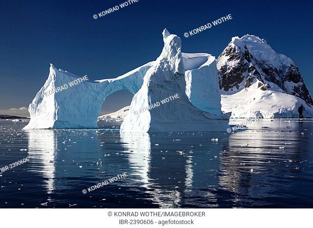 Iceberg archway in Lemaire Channel, Antarctic Peninsula, Antarctica