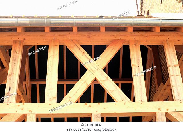 wood frame of a house under construction
