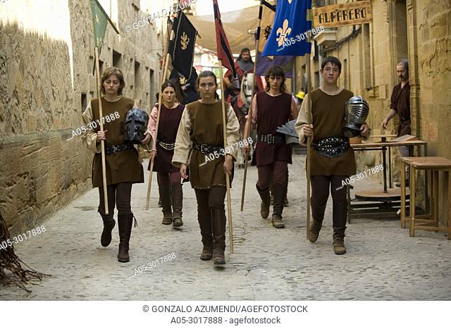 Historical reenactment of the life of a Castilian town in the 14th century. Medieval Festival. Briones. La Rioja. Spain
