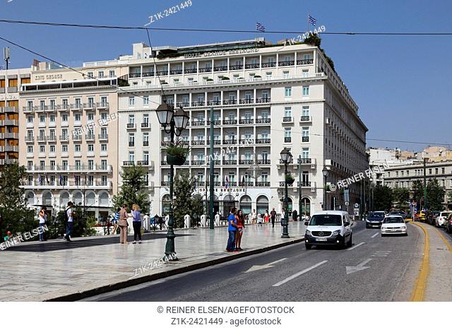 Greece. Athens. Syntagma Square King George and Grande Bretagne