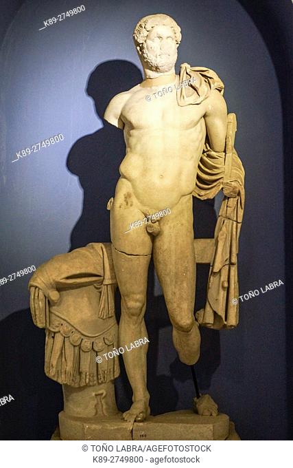 Adriano's statue from Asklepion library (Roman Period). Bergama Museum. Ancient Classic Greece. Asia Minor. Turkey