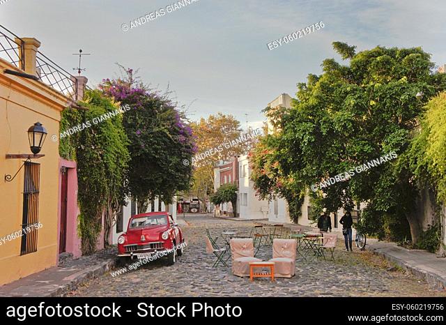 Colonia del Sacramento, Old city street view, Uruguay, South America