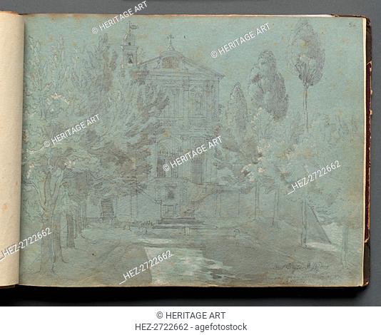 Album with Views of Rome and Surroundings, Landscape Studies, page 05a: Saint Isidoro. Creator: Franz Johann Heinrich Nadorp (German, 1794-1876)
